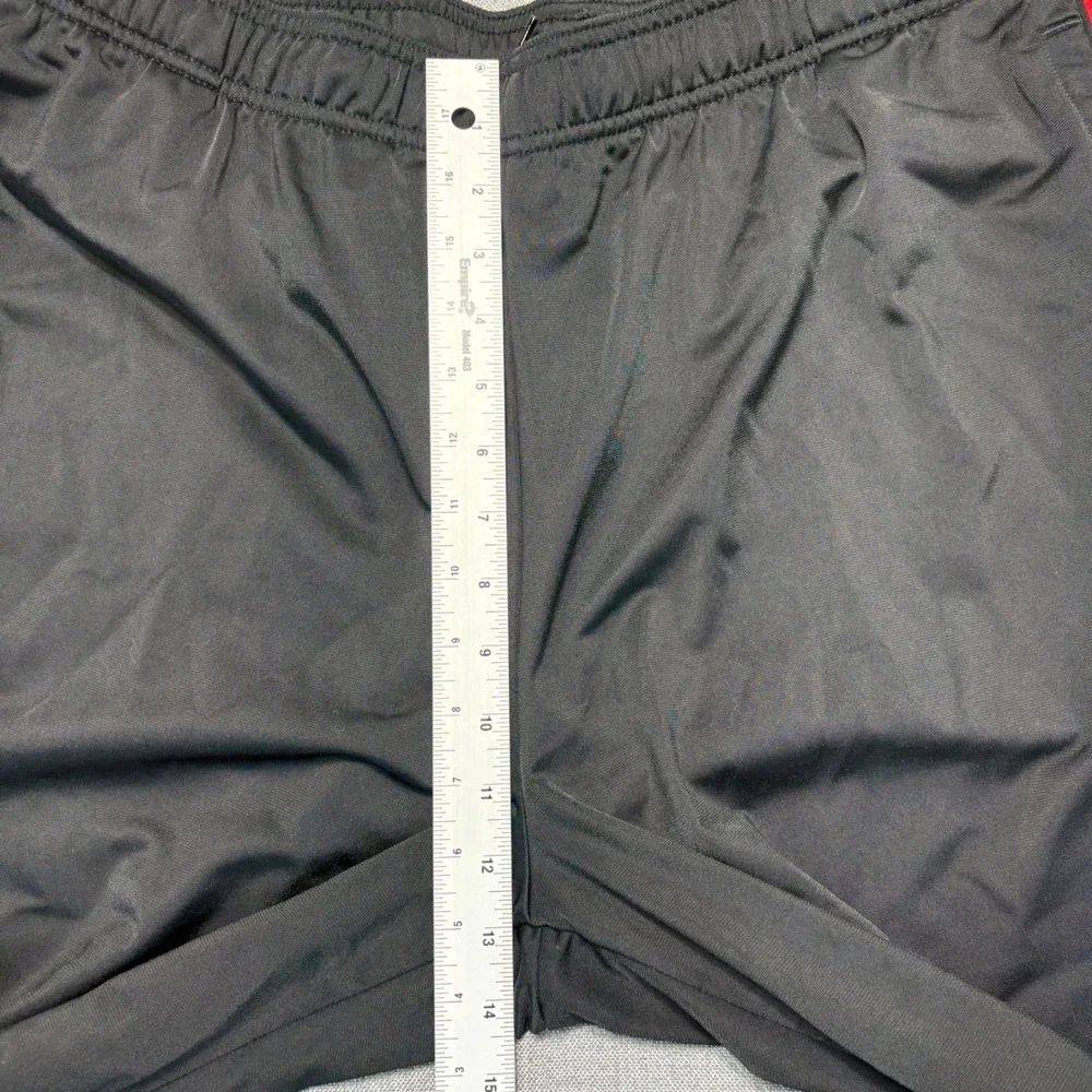 Adidas Mens 2XL Track Pants Black Red 3-Stripe Athletic Activewear Joggers